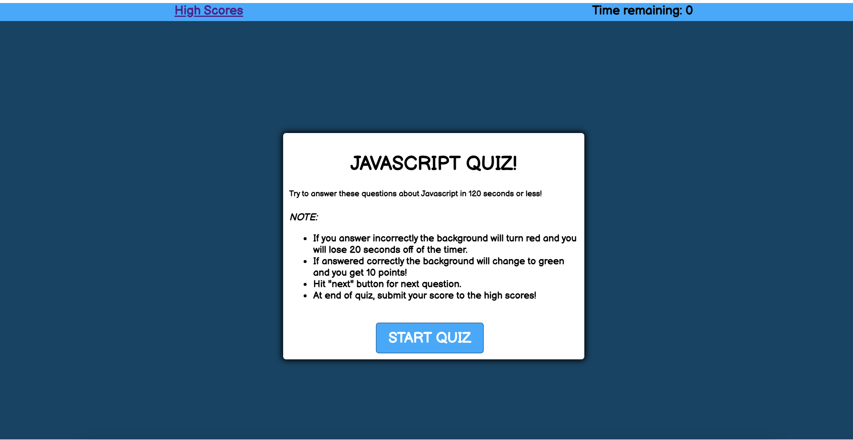 Code Quiz